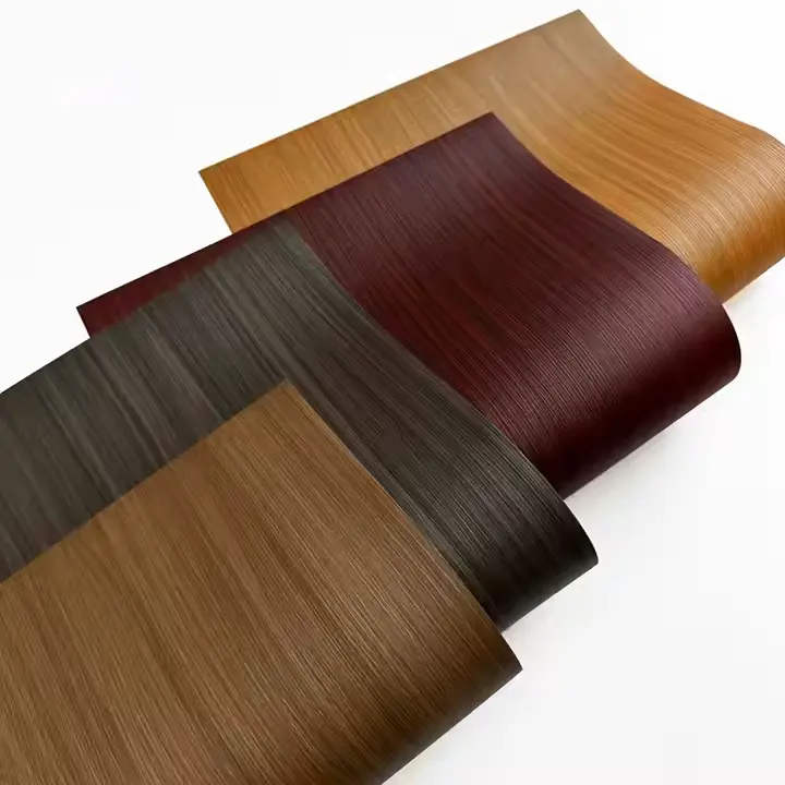 Frith-Scratch Wood Grain PVC Scannán Lamination Bord Marma